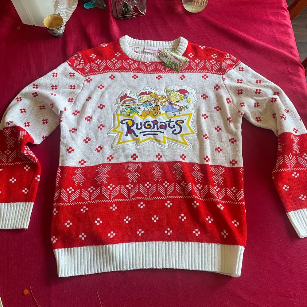 Rugrats Red and White Sweater